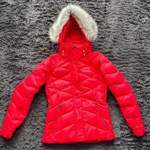 Columbia Omni-Heat Down Jacket - Women’s Red - Faux Fur Hood - Size S